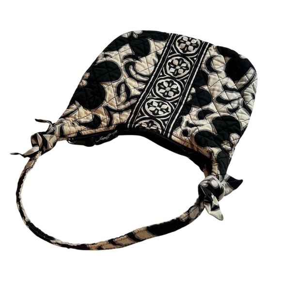 Vera Bradley Night & Day Floral Shoulder Bag Black White Casual Purse - Picture 4 of 6